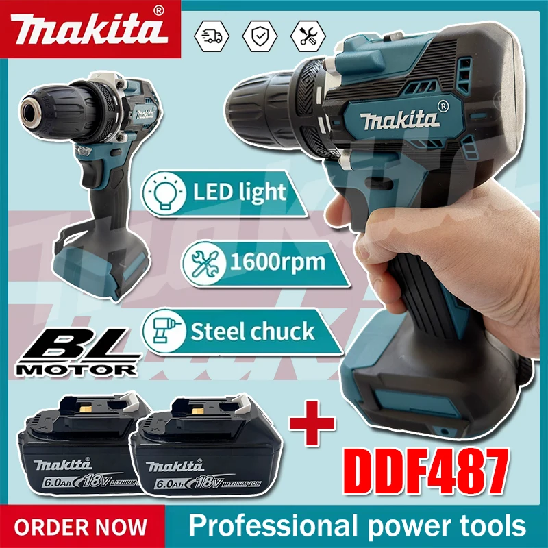 Makita Drill Ddf484 - Obeng Listrik Makita DDF487 Brushless, Bor